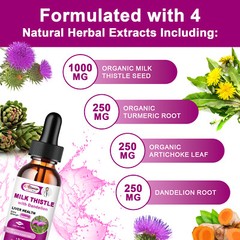 2Packs Milk Thistle Liquid Drop,Dandelion Root,Liver Cleanse Immune Support 30ml
