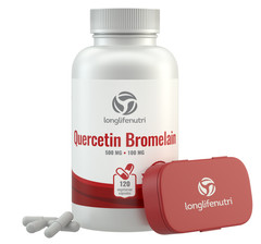 Quercetin 500 mg with Bromelain 100 mg – 120 Vegetarian Capsules