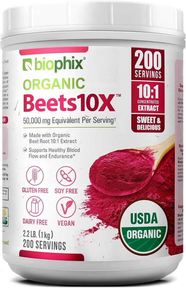 Organic Beets 10X Beet Root Powder 2.2lb 50000mg Equivalent Powerful Antioxidant