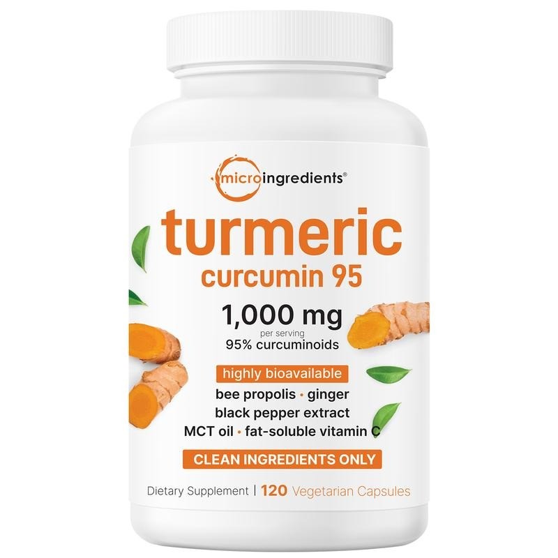 High-Potency Turmeric: 1000mg, 95% Curcuminoids, Non-GMO Vegan,120 Caps