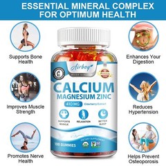 Calcium Magnesium Zinc – Vitamin D, Elderberry, Strong Bones, Muscles & Immunity