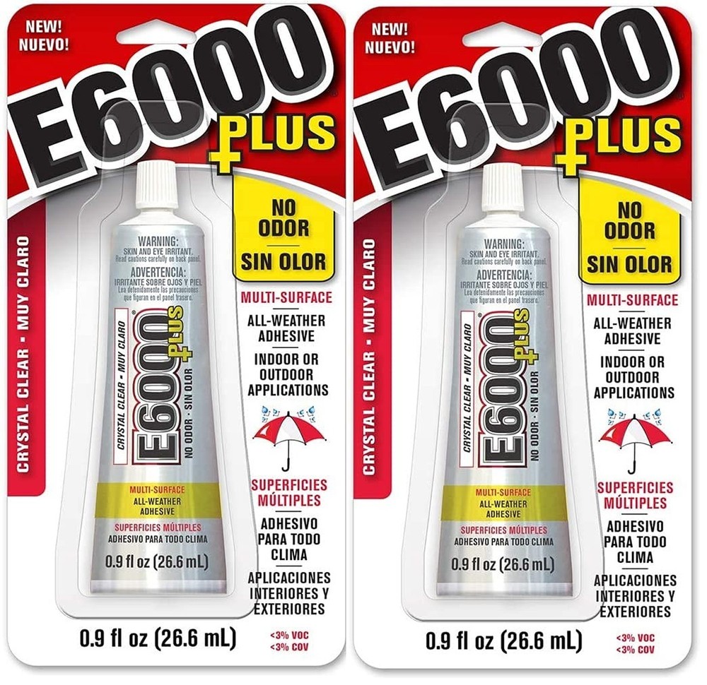 Eclectic Clear 0.9 Fl Oz E6000+Plus Multipurpose Adhesive – 0.9 oz (Pack of 2…
