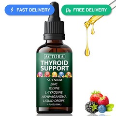 Savari Actora Thyroid Support Liquid Drops w/ Selenium Zinc Iodine L-Tyrosine