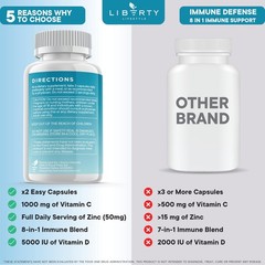 Liberty Lifestyle 8 in 1 Immune Supplement with 60 Count (Pack of 3)