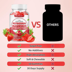 Potassium Gummies for Adults, High Absorption Magnesium Potassium Supplement …