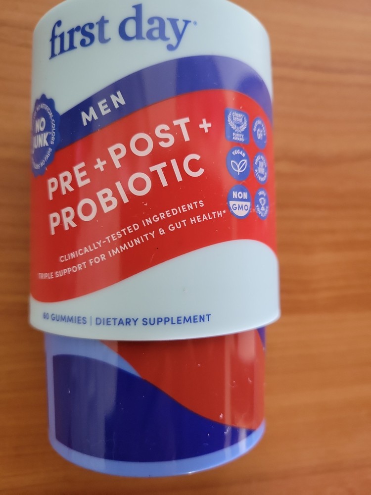 First Day Men Gut Boost 3in1 Pre, Post,Probiotic – Exp 3/27 – 60 Gummies