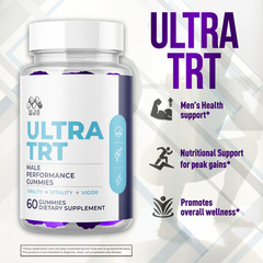 (2 Pack) Ultra TRT Male Gummys Advanced Male Health Support UltraTRT 120 Gummies