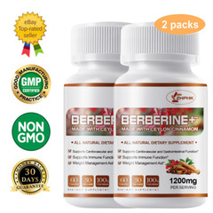 Berberine Plus Ceylon Cinnamon 1400 mg | 240 Capsules | Vegetarian