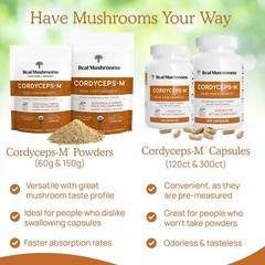 Real Mushrooms Cordyceps Capsules – Performance Mushroom Extract Supplement w…