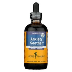 Herb Pharm Anxiety Soother Original Formula Nervous System Lavender 4 Oz.