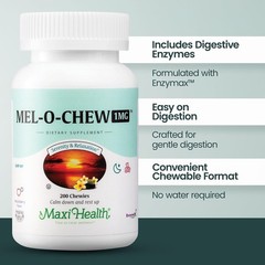 Maxi Health Melatonin 1mg Chewable – Sleep aid Melatonin to Encourage Natural Sl