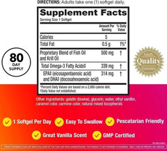 3 Pack – MegaRed Omega-3 Fish Oil + Krill Oil 500mg | 80 Softgels Each Best sale