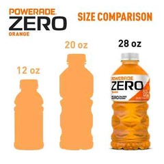 POWERADE Electrolyte Enhanced Zero Sugar Orange Sport Drink, 28 fl oz pack of 5