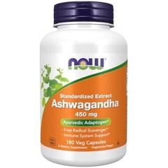 NOW FOODS Ashwagandha 450 mg 180 Veg Capsules