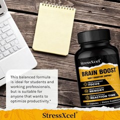 Brain Boost Nootropic Supplements Improve Cognitive Memory Mental Clarity 120 CT