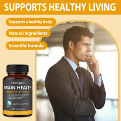 Brain Health Supplement Improves Memory Focus Support Thinking Health 30-120 Cap