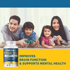 3 6000 Oil EPA Mg with Maximum Fish DHA – Supports Cognitive, Liver Omega