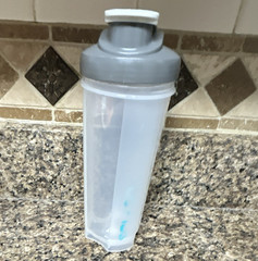 Clear/Gray Reusable Plastic Bottle 24 fl oz with Gray Screw-On Lid Top