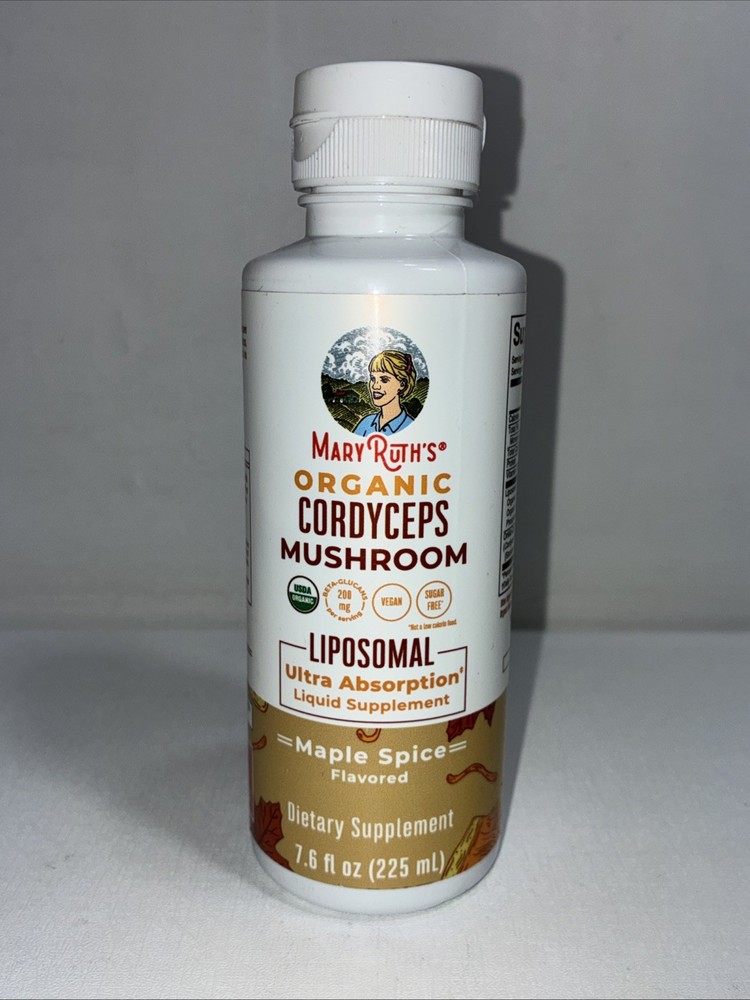 Sealed Mary Ruth’s Cordyceps Mushroom Liquid Supplement Maple Spice 7.6 Fl Oz