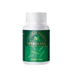 Organic Spirulina 200mg 300 Tablets Green Algae Supplement 3 Bottles 3 Months