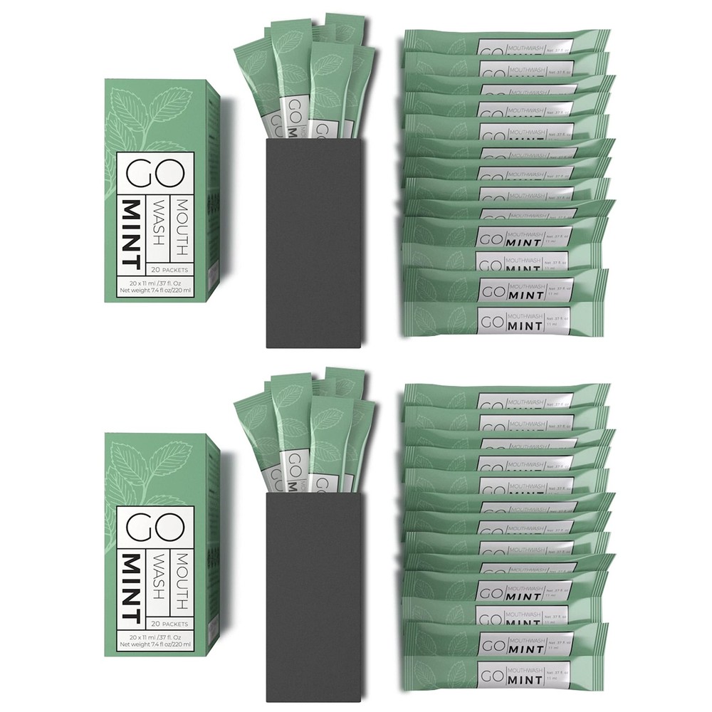 GO Travel Size Mouthwash Packets – Individual Mini 0.37 Fl Oz (Pack of 40)