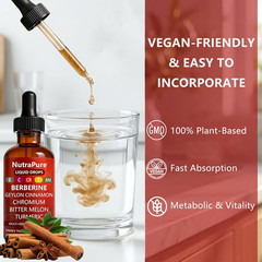 Nutrapure Berberine Drops – Pure Berberine Liquid Supplement with Ceylon Cinnamo