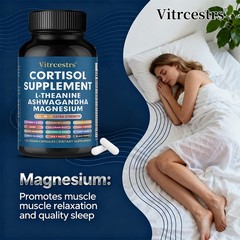 All-in-One Cortisol Capsules 30/60/120Pcs L-Theanine,Magnesium for Stress