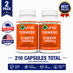 Qunol Turmeric Curcumin with Ginger & Black Pepper – 2400mg | 2 Pack
