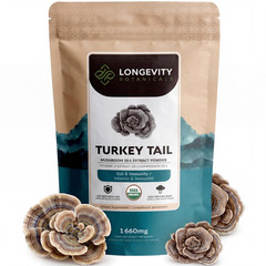 Longevity Botanicals Organic Turkey Tail Mushroom Powder Supplement Extract