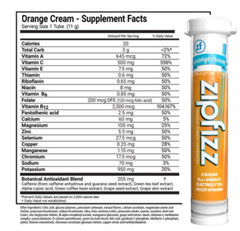 Zipfizz Multi-Vitamin Energy Hydration Drink Mix, 30 Tubes, ORANGE CREAM