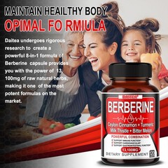 Berberine with Ceylon Cinnamon 13100 Mg 120 Capsules Heart Health & Immunity