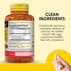 MASON NATURAL Omega,3 Fish Oil, 180,Day Supply, 60 Count (Pack of 3), Yellow