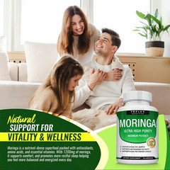 【2 PCS】Moringa Capsules 1200mg -Pure Moringa Powder for lmmune, Gut health 90