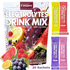 2pack Electrolyte Hydration Packets Best Electrolytes Drink Mix, Sugar Free 40ct