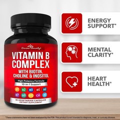 Divine Bounty Super B Complex: Essential Vitamins B1-B9 for Energy & Health