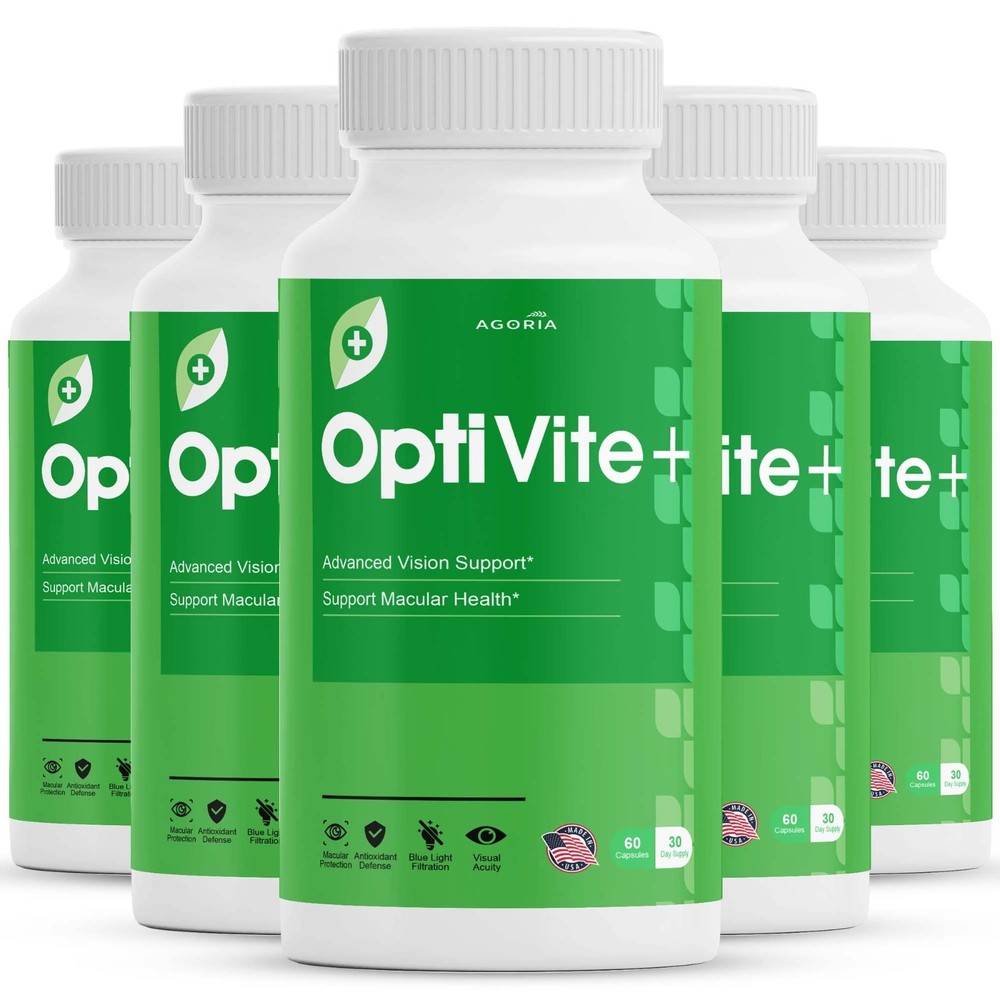( 5 Pack ) OptiVite, Opti Vite+ for Vision Support and Overall Health Capsules