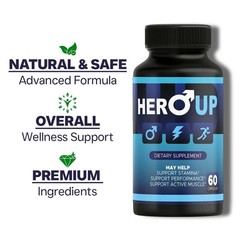 (6 Pack) Hero Up Men Enhancement Pills, HeroUp Male Health Support Capsules