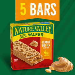 Crispy Creamy Wafer Bars, Peanut Butter, 4G Protein, 5 Bars, 6.5 Oz