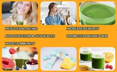 Super Greens Powder Reduce Bloat Digestive Health & More 3 flavors-30 packets