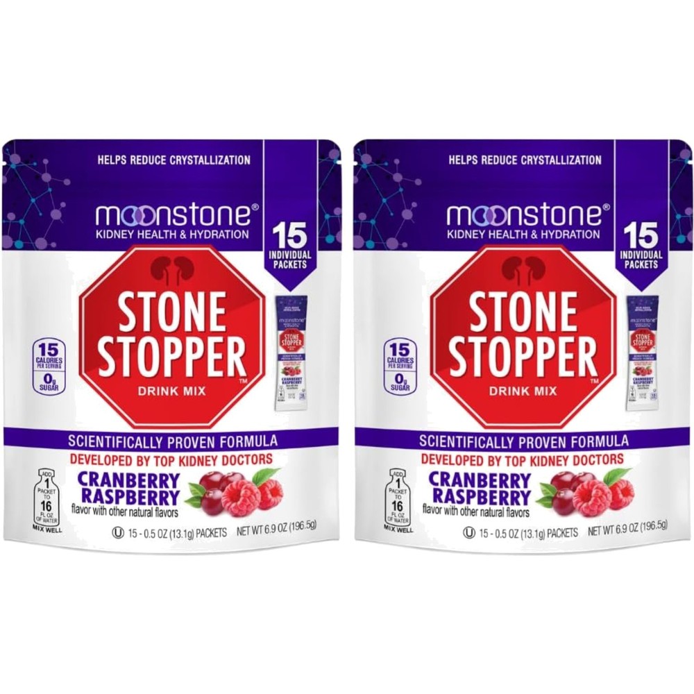 Stone Stopper Drink Mix: Cranberry Raspberry – 30-Day Supply for Kidney Health