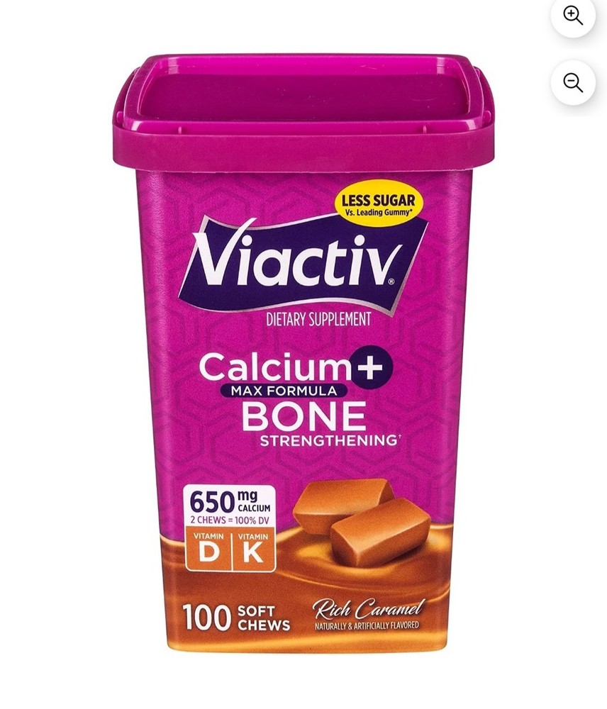 Viactiv Calcium Plus D Caramel Soft Chews – 100 Count , 5 Pack