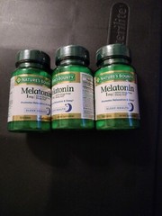 (3) Natures Bounty Melatonin 1mg Tablets, 180 Count -Expiration Date 03-2025