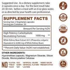 100% Pure White Kidney Bean Extract – All-Nat Carb Blocker 8000mg – Weight Loss