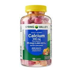 Spring Valley Calcium 500 mg + Vitamin D Gummies Bone Health 100ct