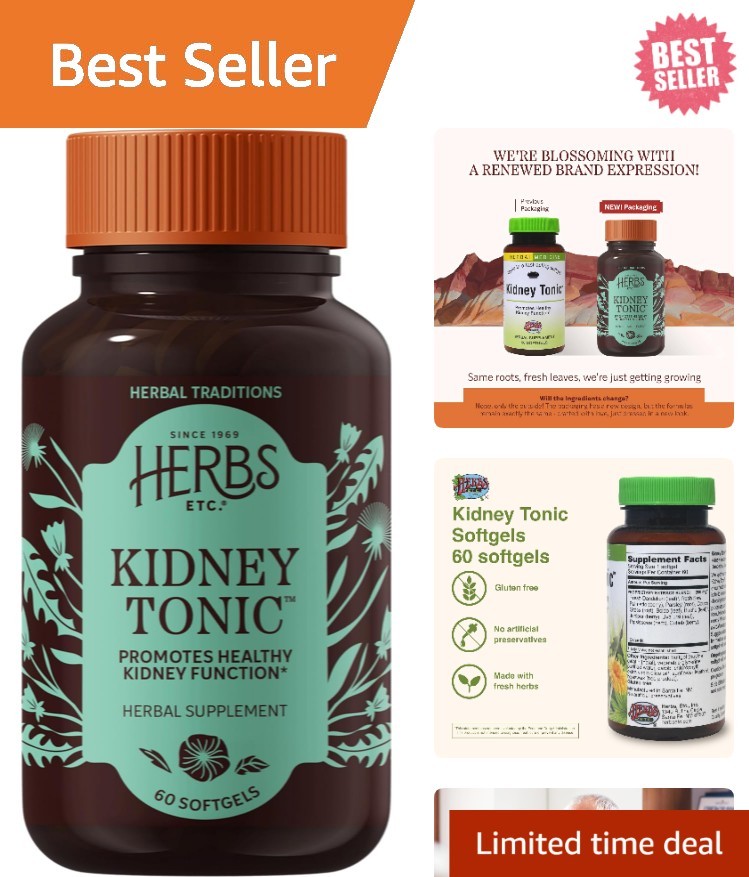 Kidney Function Support Supplement – 60 Softgels with Natural Ingredients