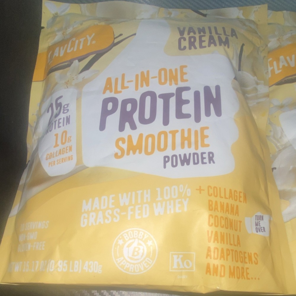 FlavCity Vanilla Cream All-in-One Protein Powder 430g Grass Fed Banana Coconut