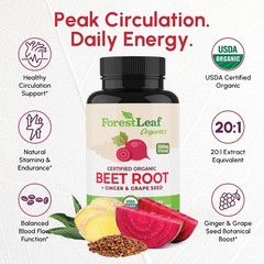 ForestLeaf USDA Organic Beet Root Capsules – Beetroot Supplement 1000mg