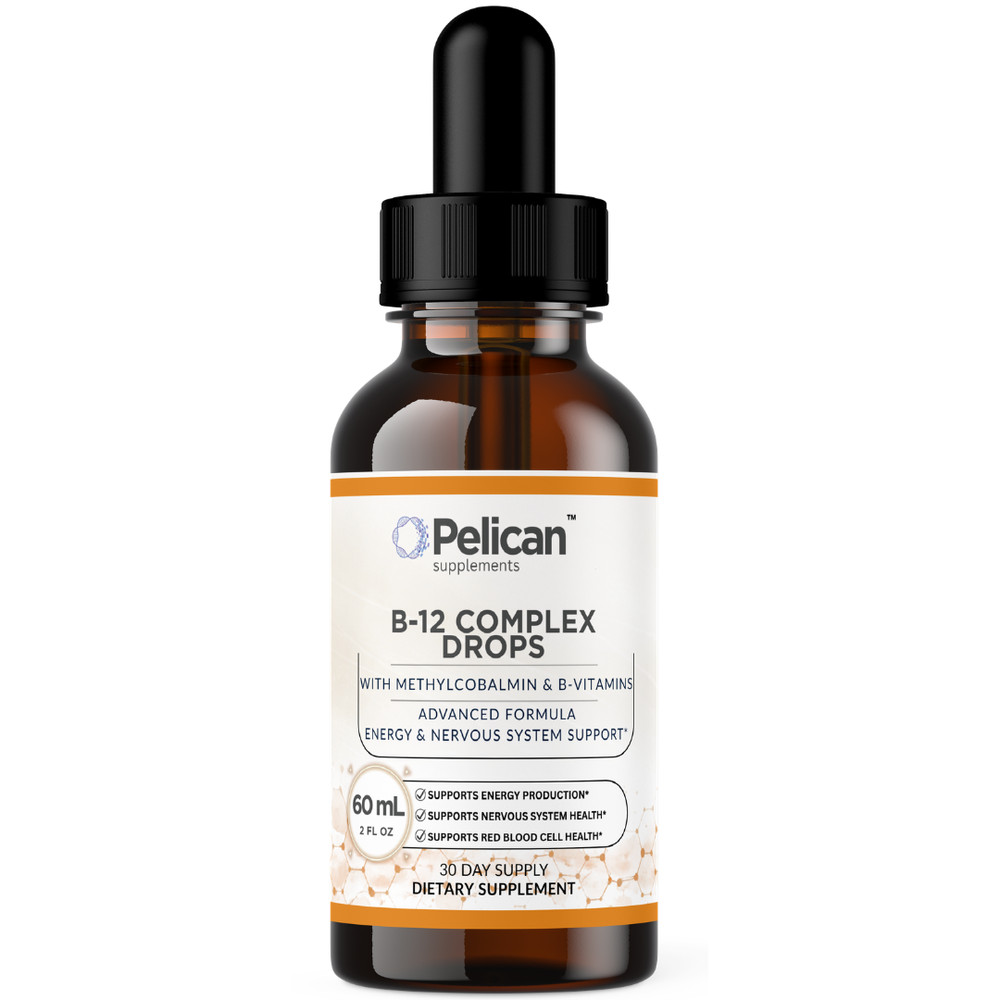 Pelican B-12 Complex Drops – Energy & Nervous System Support – 60 mL