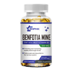 Benfotiamine 300mg 240 Veggie Caps (Non-GMO, Vegan) Fat Soluble Vitamin B1