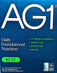 AG1 Classic Formula Daily Foundational Nutrition Packets 40 Count EXP 10/2026